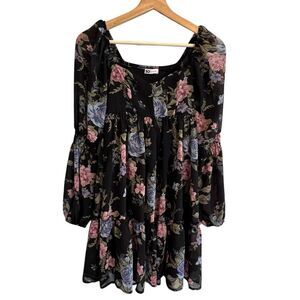So Good For Life Womens Floral Milkmaid Babydoll Dress Sz XS Puff Sleeve Cottage
